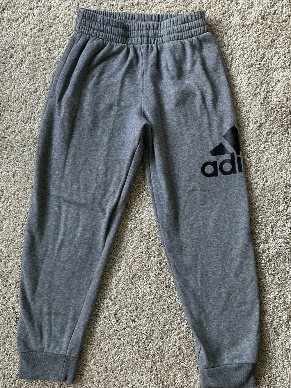 adidas Gray Jogger Sweatpants with Black Logo
